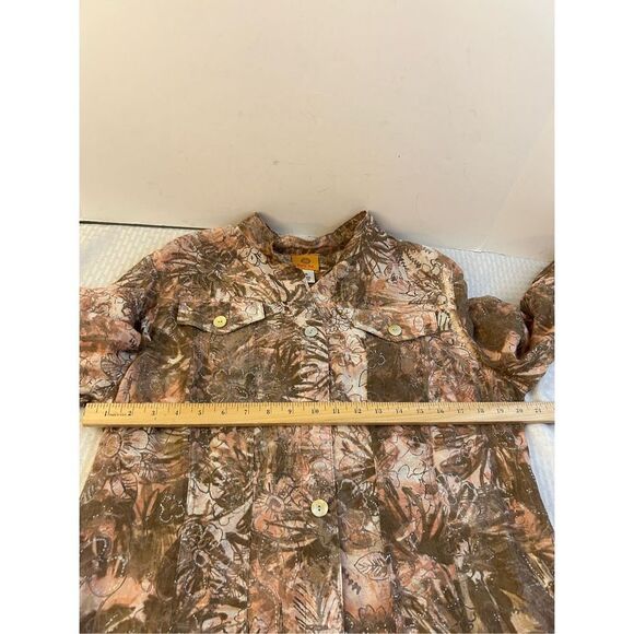 Ruby Rd shirt top pink blush rayon blend button top jacket silver thread new $54 - Picture 8 of 11